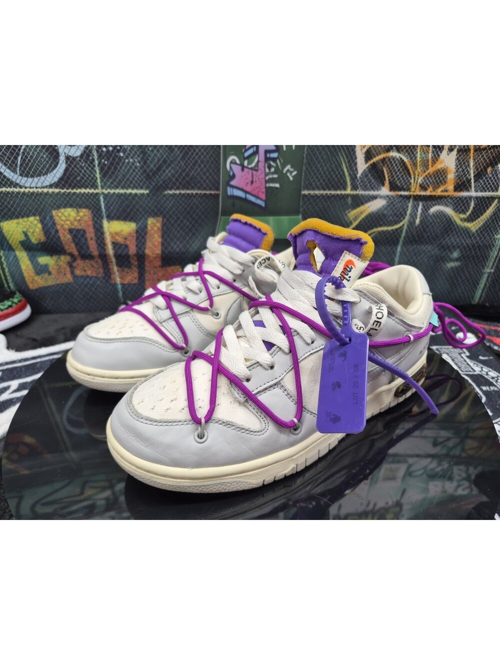 Nike X Off-White Dunk Low Grey/Violet Lot 28 of 50 DM1602111 size 7.5M or 9W